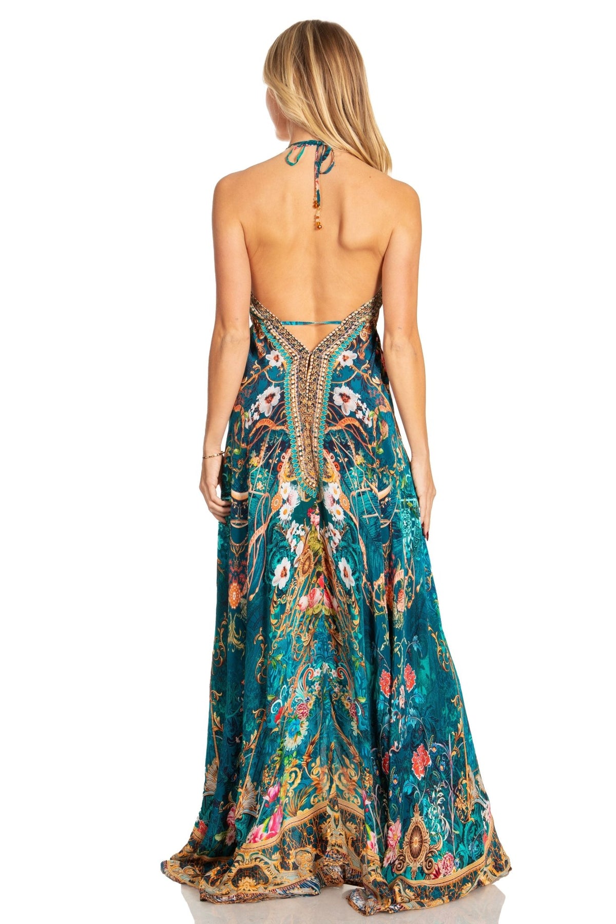 Sakkas Lizi 2025 Womens Maxi High-low Halter Handkerchief Long Dress Beach Party dresses La Vie Bien Sakkas Lizi 2025 Womens Maxi High-low Halter Handkerchief Long Dress Beach Party
