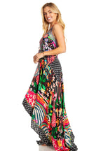 Sakkas Lizi 2025 Womens Maxi High-low Halter Handkerchief Long Dress Beach Party dresses La Vie Bien Sakkas Lizi 2025 Womens Maxi High-low Halter Handkerchief Long Dress Beach Party