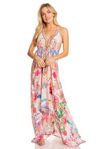 Sakkas Lizi 2025 Womens Maxi High-low Halter Handkerchief Long Dress Beach Party dresses La Vie Bien Sakkas Lizi 2025 Womens Maxi High-low Halter Handkerchief Long Dress Beach Party
