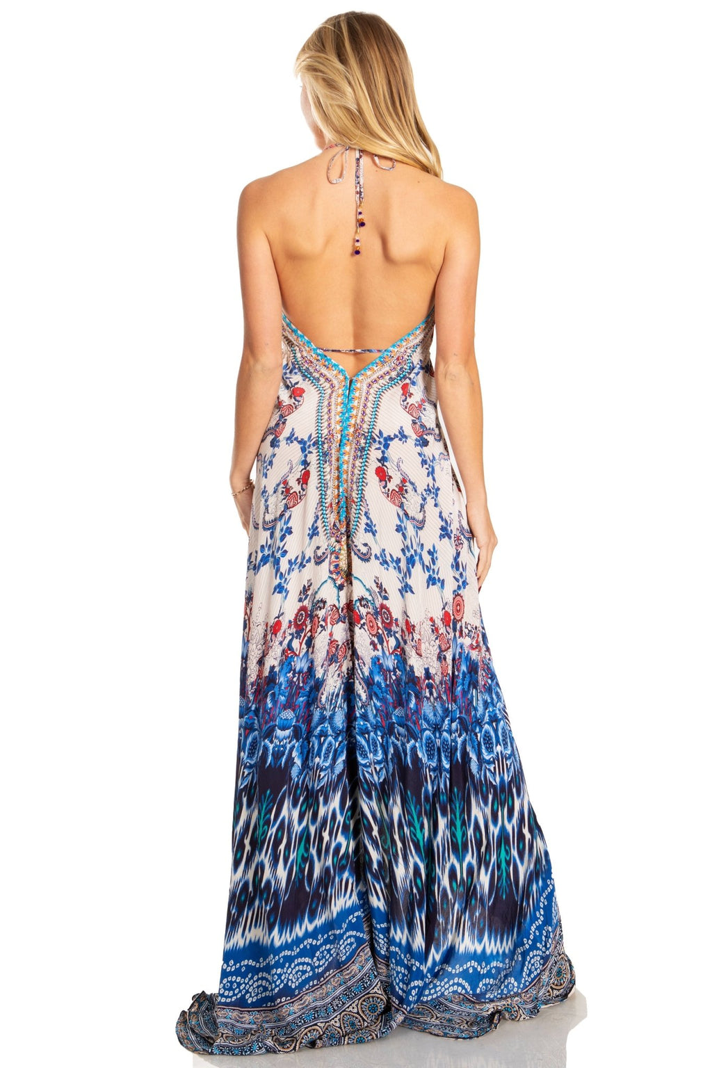 Sakkas Lizi 2025 Womens Maxi High-low Halter Handkerchief Long Dress Beach Party dresses La Vie Bien Sakkas Lizi 2025 Womens Maxi High-low Halter Handkerchief Long Dress Beach Party