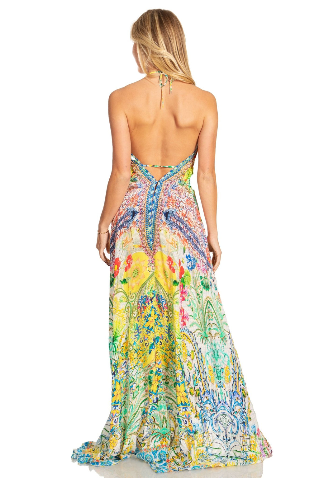 Sakkas Lizi 2025 Womens Maxi High-low Halter Handkerchief Long Dress Beach Party dresses La Vie Bien Sakkas Lizi 2025 Womens Maxi High-low Halter Handkerchief Long Dress Beach Party