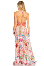 Sakkas Lizi 2025 Womens Maxi High-low Halter Handkerchief Long Dress Beach Party dresses La Vie Bien Sakkas Lizi 2025 Womens Maxi High-low Halter Handkerchief Long Dress Beach Party