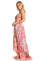 Sakkas Lizi 2025 Womens Maxi High-low Halter Handkerchief Long Dress Beach Party dresses La Vie Bien Sakkas Lizi 2025 Womens Maxi High-low Halter Handkerchief Long Dress Beach Party