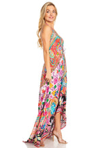 Sakkas Lizi 2025 Womens Maxi High-low Halter Handkerchief Long Dress Beach Party dresses La Vie Bien Sakkas Lizi 2025 Womens Maxi High-low Halter Handkerchief Long Dress Beach Party