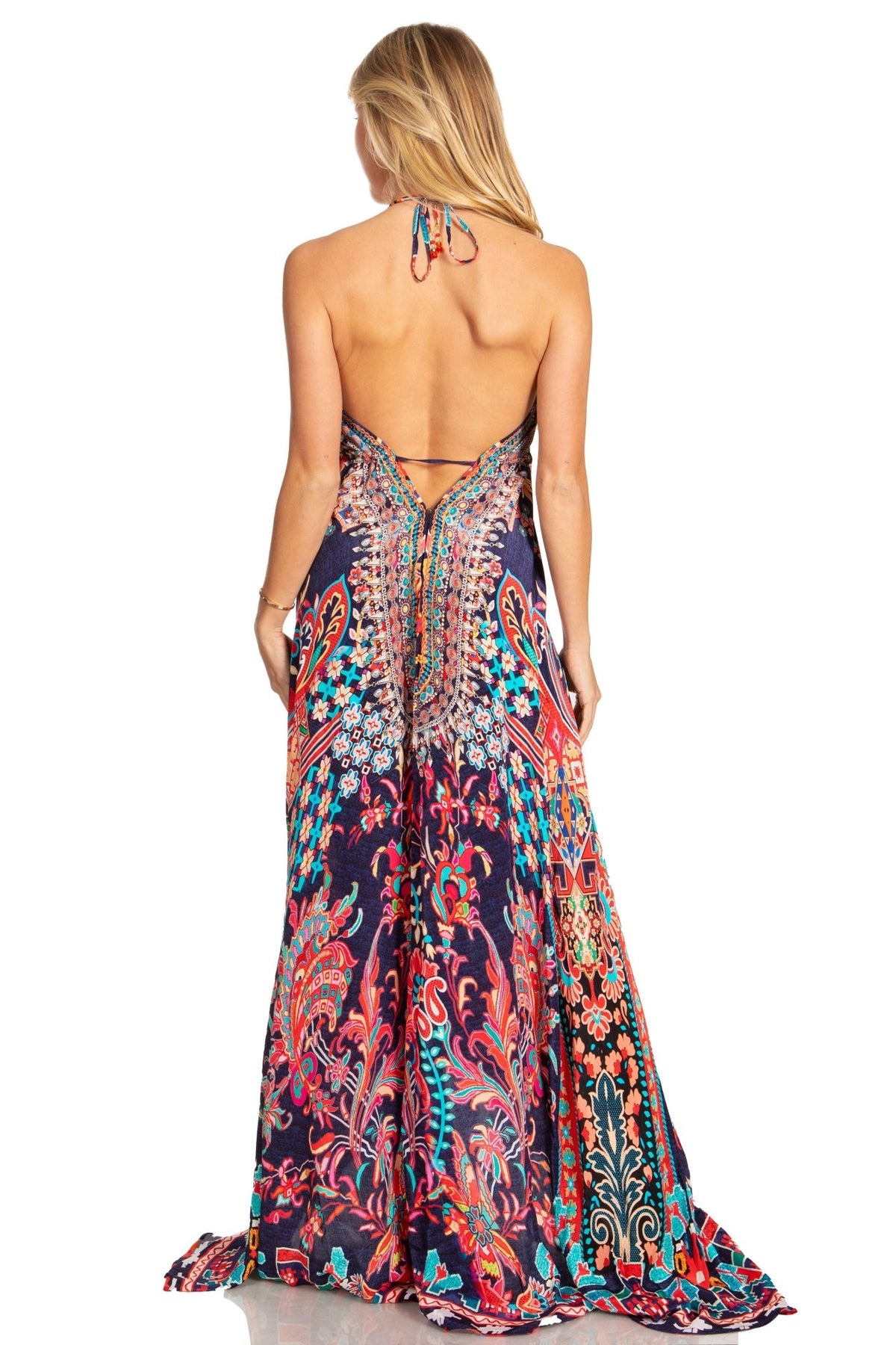 Sakkas Lizi 2025 Womens Maxi High-low Halter Handkerchief Long Dress Beach Party dresses La Vie Bien Sakkas Lizi 2025 Womens Maxi High-low Halter Handkerchief Long Dress Beach Party