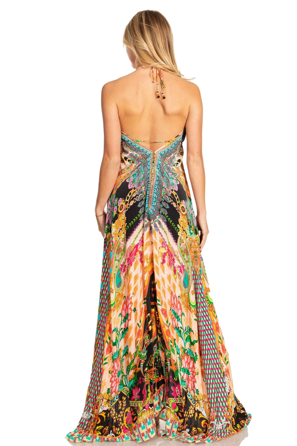 Sakkas Lizi 2025 Womens Maxi High-low Halter Handkerchief Long Dress Beach Party dresses La Vie Bien Sakkas Lizi 2025 Womens Maxi High-low Halter Handkerchief Long Dress Beach Party
