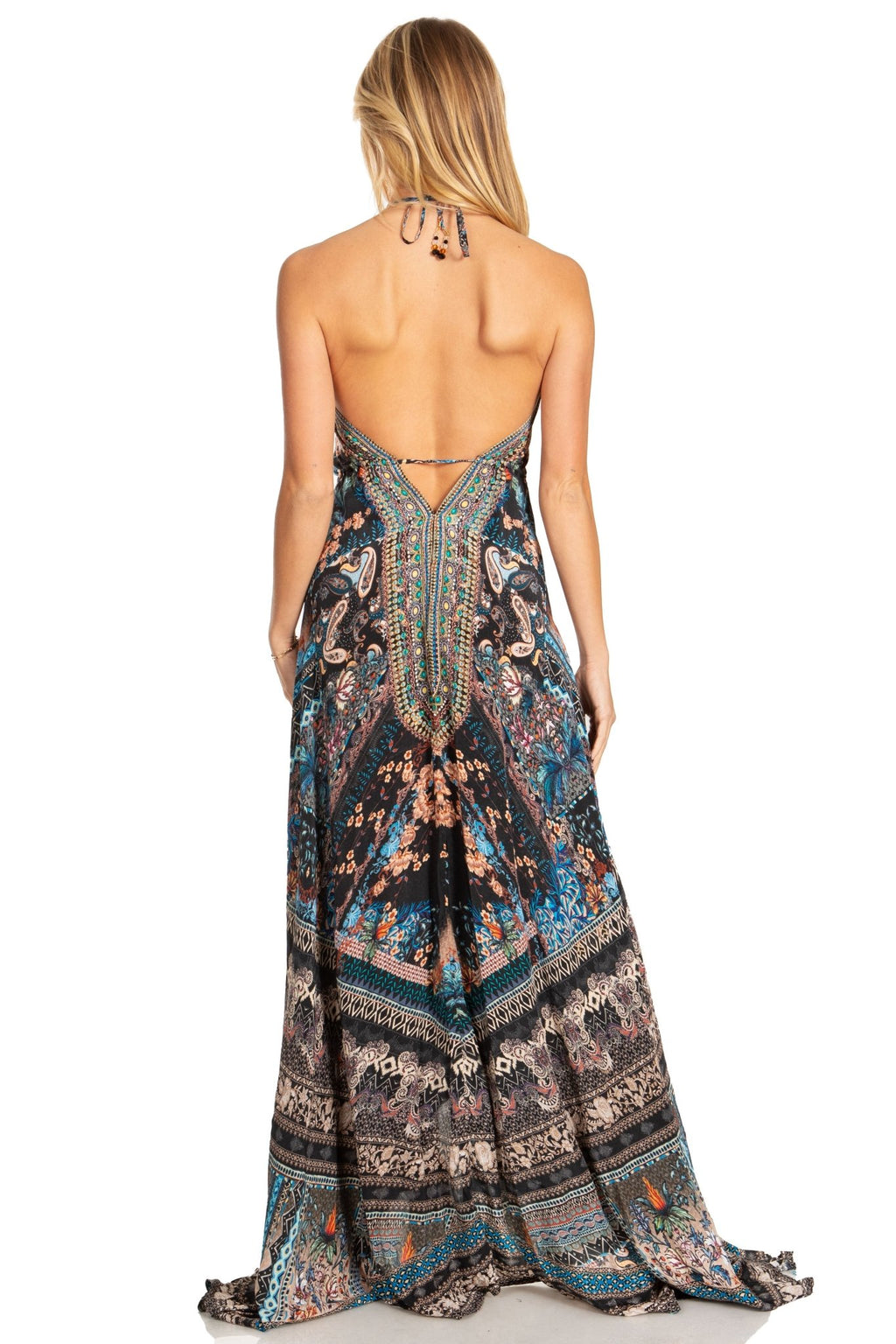 Sakkas Lizi 2025 Womens Maxi High-low Halter Handkerchief Long Dress Beach Party dresses La Vie Bien Sakkas Lizi 2025 Womens Maxi High-low Halter Handkerchief Long Dress Beach Party