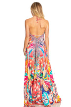 Sakkas Lizi 2025 Womens Maxi High-low Halter Handkerchief Long Dress Beach Party dresses La Vie Bien Sakkas Lizi 2025 Womens Maxi High-low Halter Handkerchief Long Dress Beach Party