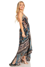Sakkas Lizi 2025 Womens Maxi High-low Halter Handkerchief Long Dress Beach Party dresses La Vie Bien Sakkas Lizi 2025 Womens Maxi High-low Halter Handkerchief Long Dress Beach Party