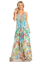 Sakkas Lizi 2025 Womens Maxi High-low Halter Handkerchief Long Dress Beach Party dresses La Vie Bien Sakkas Lizi 2025 Womens Maxi High-low Halter Handkerchief Long Dress Beach Party