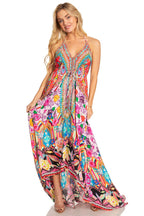 Sakkas Lizi 2025 Womens Maxi High-low Halter Handkerchief Long Dress Beach Party dresses La Vie Bien Sakkas Lizi 2025 Womens Maxi High-low Halter Handkerchief Long Dress Beach Party