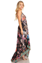 Sakkas Lizi 2025 Womens Maxi High-low Halter Handkerchief Long Dress Beach Party dresses La Vie Bien Sakkas Lizi 2025 Womens Maxi High-low Halter Handkerchief Long Dress Beach Party