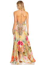 Sakkas Lizi 2025 Womens Maxi High-low Halter Handkerchief Long Dress Beach Party dresses La Vie Bien Sakkas Lizi 2025 Womens Maxi High-low Halter Handkerchief Long Dress Beach Party