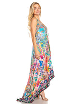 Sakkas Lizi 2025 Womens Maxi High-low Halter Handkerchief Long Dress Beach Party dresses La Vie Bien Sakkas Lizi 2025 Womens Maxi High-low Halter Handkerchief Long Dress Beach Party