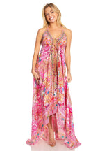Sakkas Lizi 2025 Womens Maxi High-low Halter Handkerchief Long Dress Beach Party dresses La Vie Bien Sakkas Lizi 2025 Womens Maxi High-low Halter Handkerchief Long Dress Beach Party