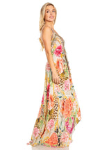 Sakkas Lizi 2025 Womens Maxi High-low Halter Handkerchief Long Dress Beach Party dresses La Vie Bien Sakkas Lizi 2025 Womens Maxi High-low Halter Handkerchief Long Dress Beach Party