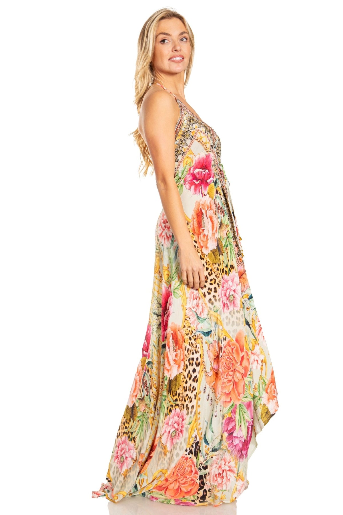 Sakkas Lizi 2025 Womens Maxi High-low Halter Handkerchief Long Dress Beach Party dresses La Vie Bien Sakkas Lizi 2025 Womens Maxi High-low Halter Handkerchief Long Dress Beach Party
