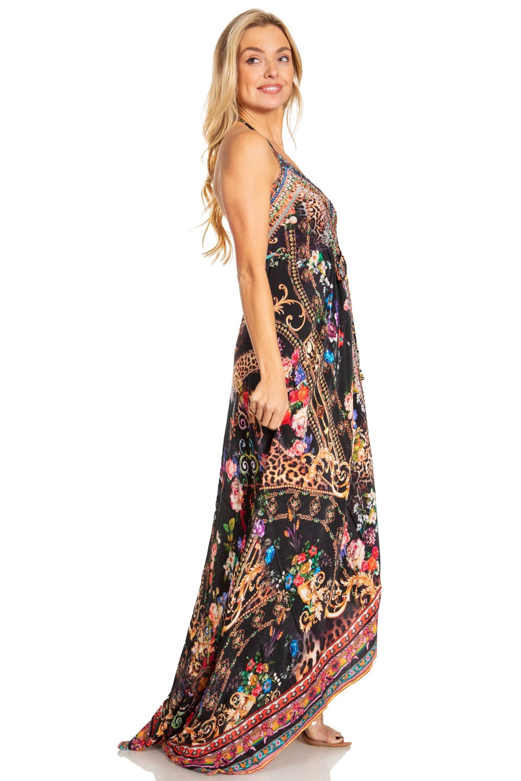 Sakkas Lizi 2025 Womens Maxi High-low Halter Handkerchief Long Dress Beach Party dresses La Vie Bien Sakkas Lizi 2025 Womens Maxi High-low Halter Handkerchief Long Dress Beach Party