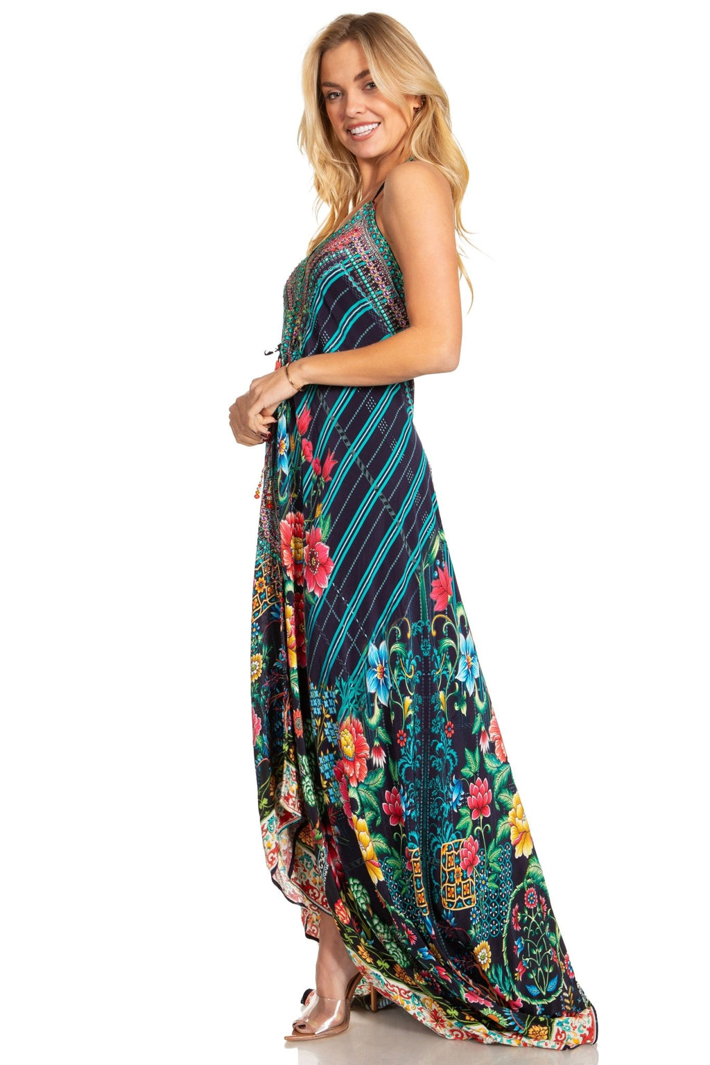 Sakkas Lizi 2025 Womens Maxi High-low Halter Handkerchief Long Dress Beach Party dresses La Vie Bien Sakkas Lizi 2025 Womens Maxi High-low Halter Handkerchief Long Dress Beach Party