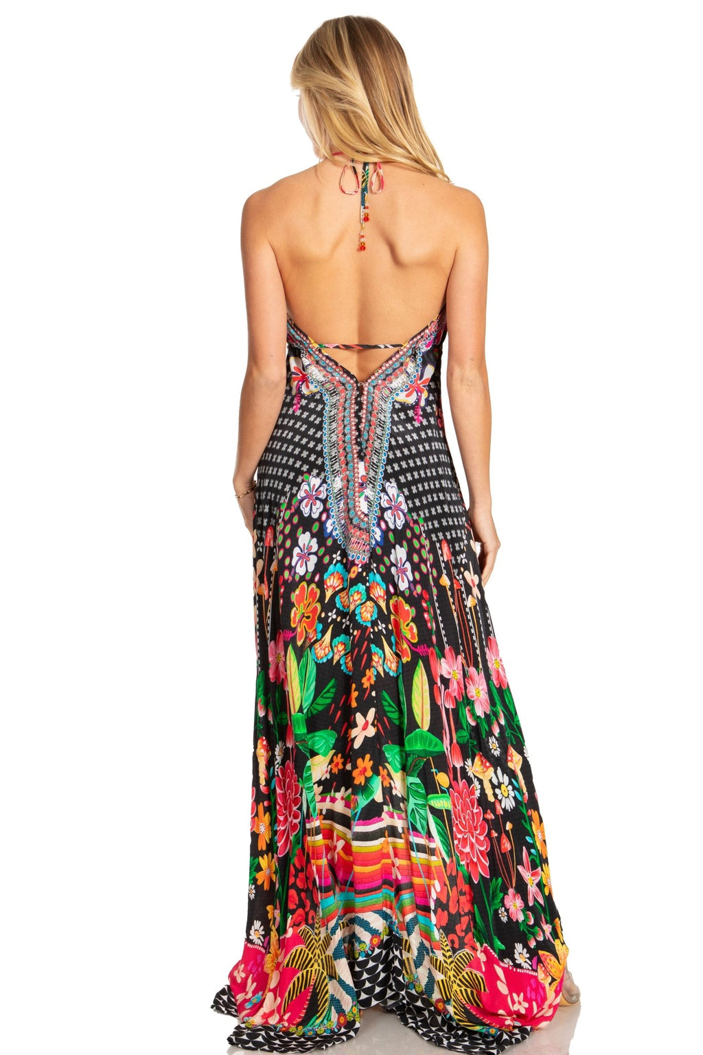 Sakkas Lizi 2025 Womens Maxi High-low Halter Handkerchief Long Dress Beach Party dresses La Vie Bien Sakkas Lizi 2025 Womens Maxi High-low Halter Handkerchief Long Dress Beach Party