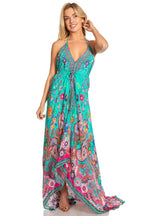 Sakkas Lizi 2025 Womens Maxi High-low Halter Handkerchief Long Dress Beach Party dresses La Vie Bien Sakkas Lizi 2025 Womens Maxi High-low Halter Handkerchief Long Dress Beach Party