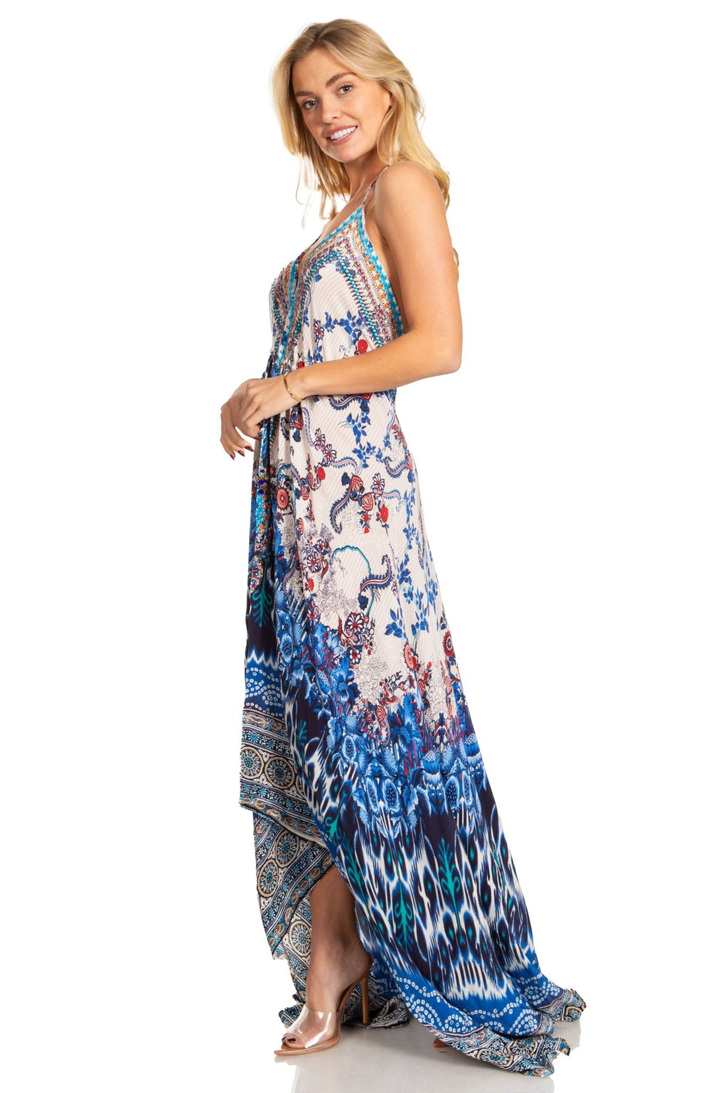 Sakkas Lizi 2025 Womens Maxi High-low Halter Handkerchief Long Dress Beach Party dresses La Vie Bien Sakkas Lizi 2025 Womens Maxi High-low Halter Handkerchief Long Dress Beach Party