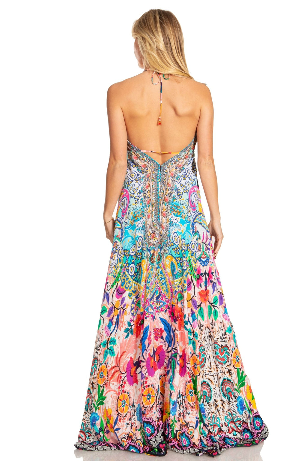 Sakkas Lizi 2025 Womens Maxi High-low Halter Handkerchief Long Dress Beach Party dresses La Vie Bien Sakkas Lizi 2025 Womens Maxi High-low Halter Handkerchief Long Dress Beach Party