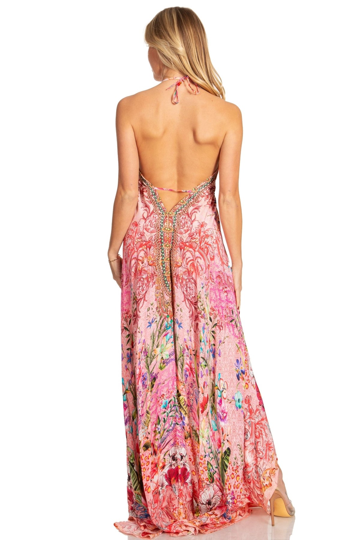 Sakkas Lizi 2025 Womens Maxi High-low Halter Handkerchief Long Dress Beach Party dresses La Vie Bien Sakkas Lizi 2025 Womens Maxi High-low Halter Handkerchief Long Dress Beach Party