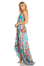 Sakkas Lizi 2025 Womens Maxi High-low Halter Handkerchief Long Dress Beach Party dresses La Vie Bien Sakkas Lizi 2025 Womens Maxi High-low Halter Handkerchief Long Dress Beach Party
