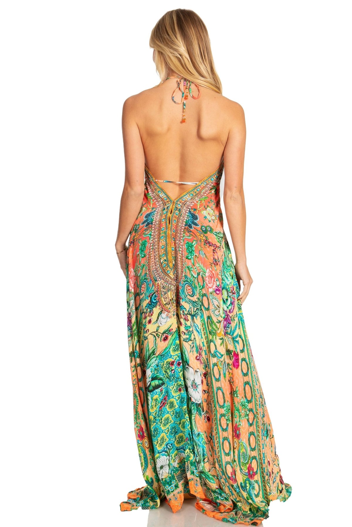 Sakkas Lizi 2025 Womens Maxi High-low Halter Handkerchief Long Dress Beach Party dresses La Vie Bien Sakkas Lizi 2025 Womens Maxi High-low Halter Handkerchief Long Dress Beach Party