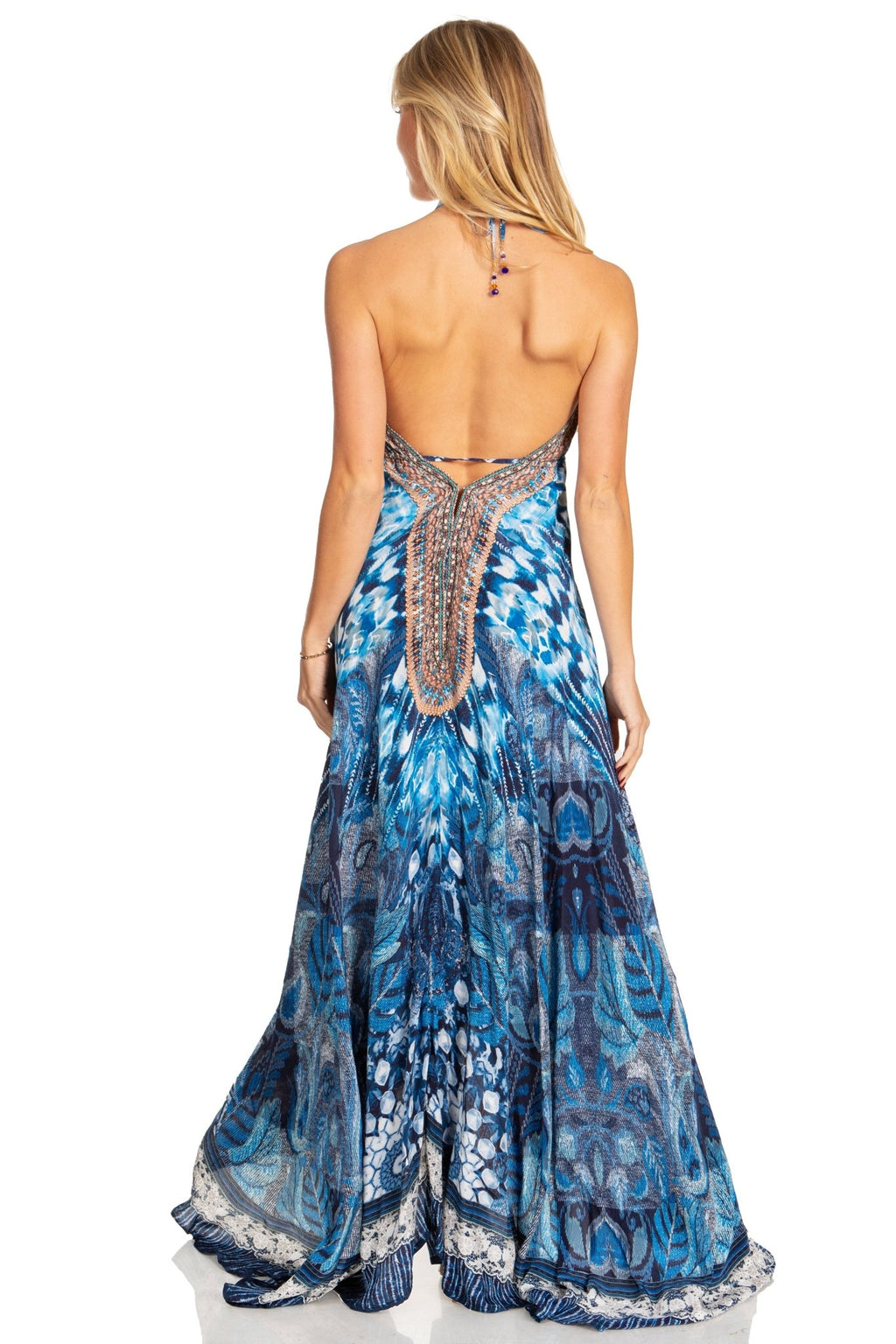 Sakkas Lizi 2025 Womens Maxi High-low Halter Handkerchief Long Dress Beach Party dresses La Vie Bien Sakkas Lizi 2025 Womens Maxi High-low Halter Handkerchief Long Dress Beach Party