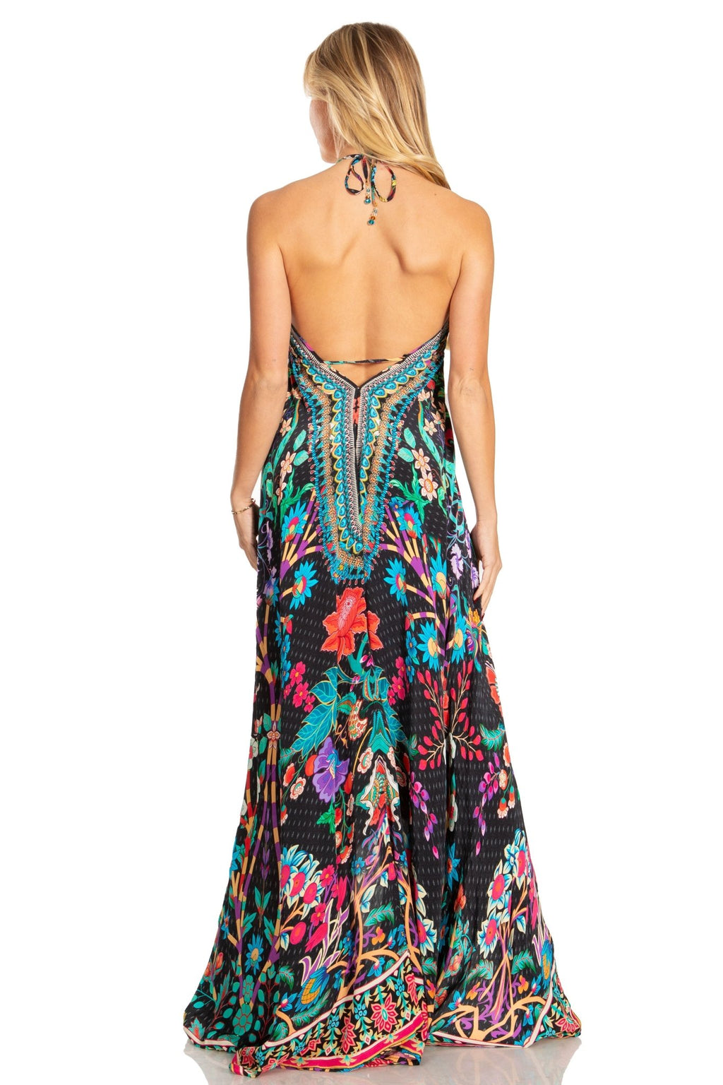 Sakkas Lizi 2025 Womens Maxi High-low Halter Handkerchief Long Dress Beach Party dresses La Vie Bien Sakkas Lizi 2025 Womens Maxi High-low Halter Handkerchief Long Dress Beach Party