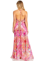 Sakkas Lizi 2025 Womens Maxi High-low Halter Handkerchief Long Dress Beach Party dresses La Vie Bien Sakkas Lizi 2025 Womens Maxi High-low Halter Handkerchief Long Dress Beach Party