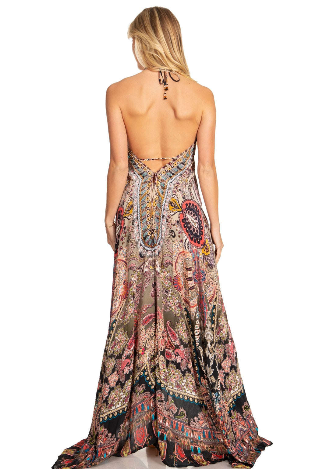 Sakkas Lizi 2025 Womens Maxi High-low Halter Handkerchief Long Dress Beach Party dresses La Vie Bien Sakkas Lizi 2025 Womens Maxi High-low Halter Handkerchief Long Dress Beach Party