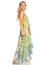 Sakkas Lizi 2025 Womens Maxi High-low Halter Handkerchief Long Dress Beach Party dresses La Vie Bien Sakkas Lizi 2025 Womens Maxi High-low Halter Handkerchief Long Dress Beach Party