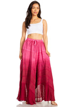 Sakkas Lyra Womens Bohemian Soft Brocade Rayon Tiered Embroidered Flowy Long Skirt skirts La Vie Bien Sakkas Lyra Womens Bohemian Soft Brocade Rayon Tiered Embroidered Flowy Long Skirt