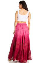 Sakkas Lyra Womens Bohemian Soft Brocade Rayon Tiered Embroidered Flowy Long Skirt skirts La Vie Bien Sakkas Lyra Womens Bohemian Soft Brocade Rayon Tiered Embroidered Flowy Long Skirt