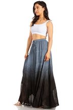 Sakkas Lyra Womens Bohemian Soft Brocade Rayon Tiered Embroidered Flowy Long Skirt skirts La Vie Bien Sakkas Lyra Womens Bohemian Soft Brocade Rayon Tiered Embroidered Flowy Long Skirt