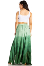 Sakkas Lyra Womens Bohemian Soft Brocade Rayon Tiered Embroidered Flowy Long Skirt skirts La Vie Bien Sakkas Lyra Womens Bohemian Soft Brocade Rayon Tiered Embroidered Flowy Long Skirt