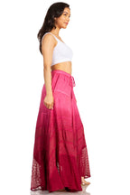 Sakkas Lyra Womens Bohemian Soft Brocade Rayon Tiered Embroidered Flowy Long Skirt skirts La Vie Bien Sakkas Lyra Womens Bohemian Soft Brocade Rayon Tiered Embroidered Flowy Long Skirt