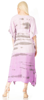 Sakkas Maitte Women's V-Neck Printed Kaftan Cover-Up Dress for the Beach - Buy One Get One dresses La Vie Bien Sakkas Maitte Women's V-Neck Printed Kaftan Cover-Up Dress for the Beach - Buy One Get One