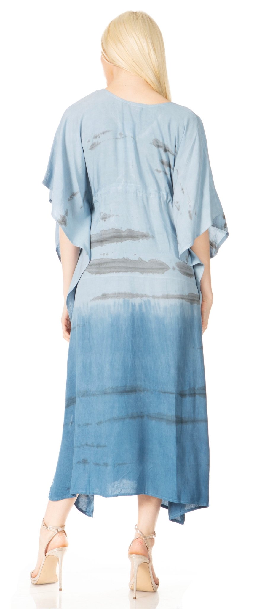 Sakkas Maitte Women's V-Neck Printed Kaftan Cover-Up Dress for the Beach - Buy One Get One dresses La Vie Bien Sakkas Maitte Women's V-Neck Printed Kaftan Cover-Up Dress for the Beach - Buy One Get One