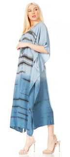 Sakkas Maitte Women's V-Neck Printed Kaftan Cover-Up Dress for the Beach - Buy One Get One dresses La Vie Bien Sakkas Maitte Women's V-Neck Printed Kaftan Cover-Up Dress for the Beach - Buy One Get One