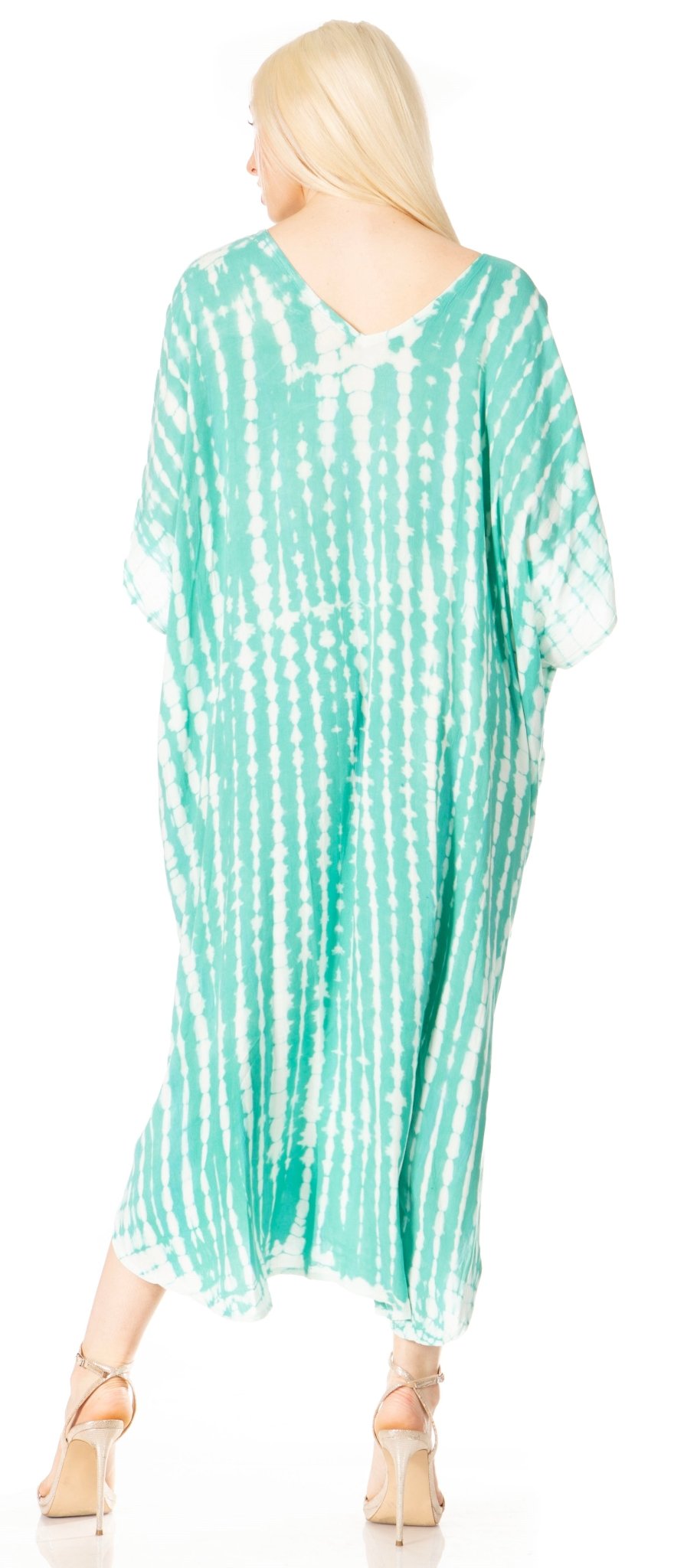 Sakkas Maitte Women's V-Neck Printed Kaftan Cover-Up Dress for the Beach - Buy One Get One dresses La Vie Bien Sakkas Maitte Women's V-Neck Printed Kaftan Cover-Up Dress for the Beach - Buy One Get One