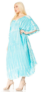 Sakkas Maitte Women's V-Neck Printed Kaftan Cover-Up Dress for the Beach - Buy One Get One dresses La Vie Bien Sakkas Maitte Women's V-Neck Printed Kaftan Cover-Up Dress for the Beach - Buy One Get One