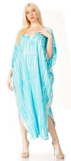 Sakkas Maitte Women's V-Neck Printed Kaftan Cover-Up Dress for the Beach - Buy One Get One dresses La Vie Bien Sakkas Maitte Women's V-Neck Printed Kaftan Cover-Up Dress for the Beach - Buy One Get One