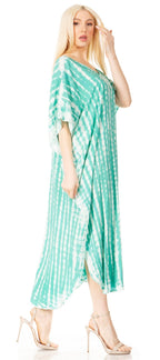 Sakkas Maitte Women's V-Neck Printed Kaftan Cover-Up Dress for the Beach - Buy One Get One dresses La Vie Bien Sakkas Maitte Women's V-Neck Printed Kaftan Cover-Up Dress for the Beach - Buy One Get One