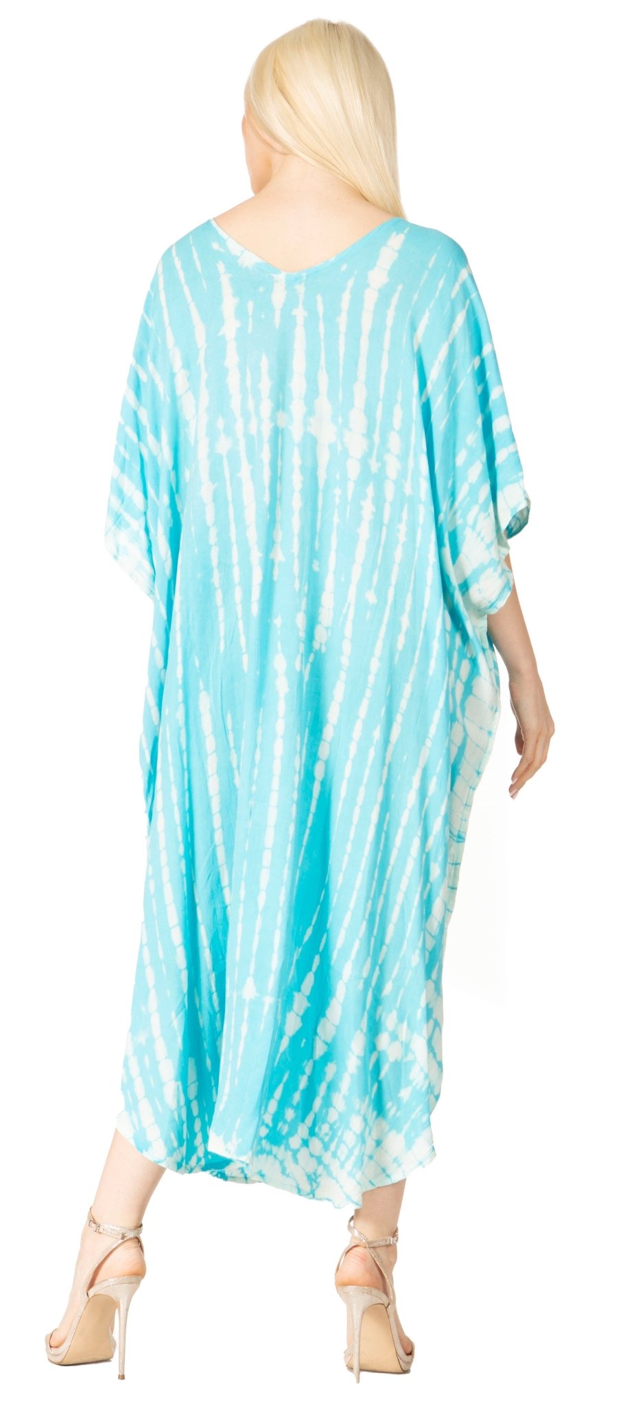 Sakkas Maitte Women's V-Neck Printed Kaftan Cover-Up Dress for the Beach - Buy One Get One dresses La Vie Bien Sakkas Maitte Women's V-Neck Printed Kaftan Cover-Up Dress for the Beach - Buy One Get One