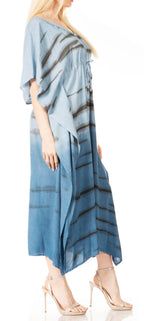 Sakkas Maitte Women's V-Neck Printed Kaftan Cover-Up Dress for the Beach - Buy One Get One dresses La Vie Bien Sakkas Maitte Women's V-Neck Printed Kaftan Cover-Up Dress for the Beach - Buy One Get One
