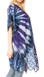Sakkas Marcy Women's V-neck Caftan Top Tunic Dress - Perfect for Summer Boho Style & Swinging Coverup - Buy One, Get One 50% Off dresses La Vie Bien Sakkas Marcy Women's V-neck Caftan Top Tunic Dress - Perfect for Summer Boho Style & Swinging Coverup - Buy One, Get One 50% Off